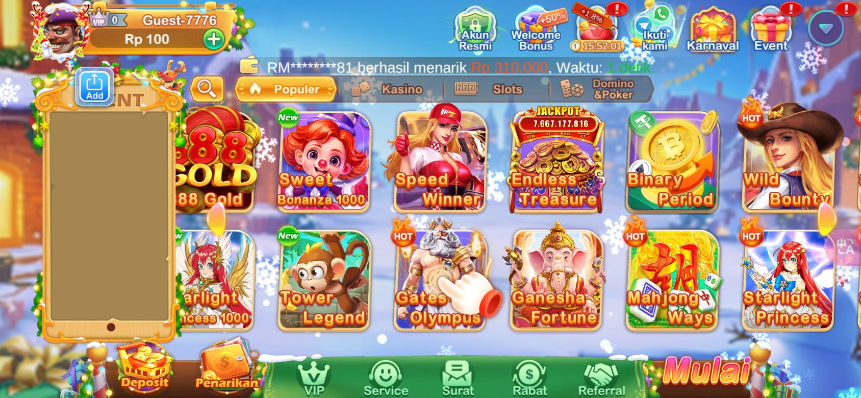 Pilihan slot dengan jackpot bernilai jutaan dari Gates Olympus dan lainnya.